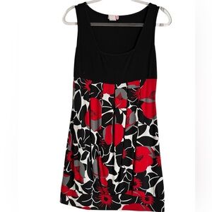 Body Central Black and Red Floral Blouse
